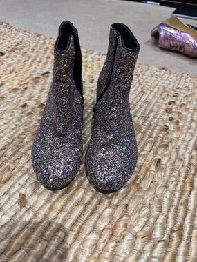 Kids Glitter Ankle Boots - Multi-Color Sparkle